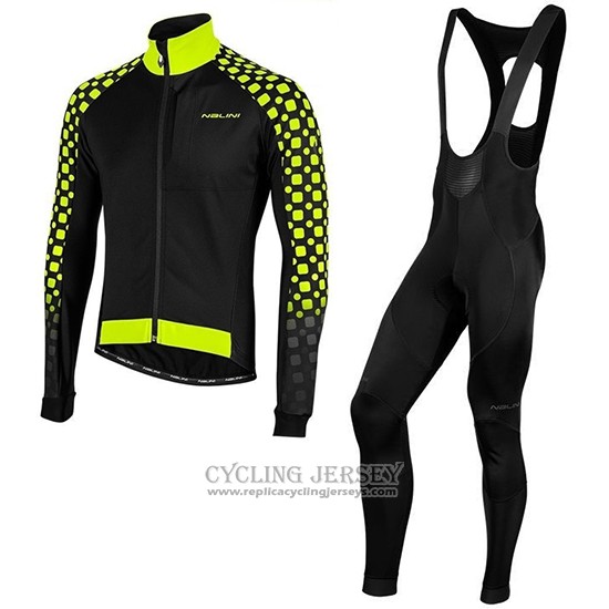 2019 Cycling Jersey Nalini Crit 3l 2.0 Black Yellow Long Sleeve And Bib Tight